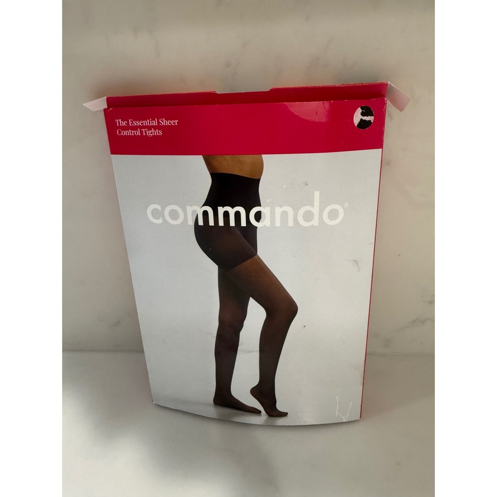 Commando Essential Sheer Control Tights Black Size M Compression Waist
